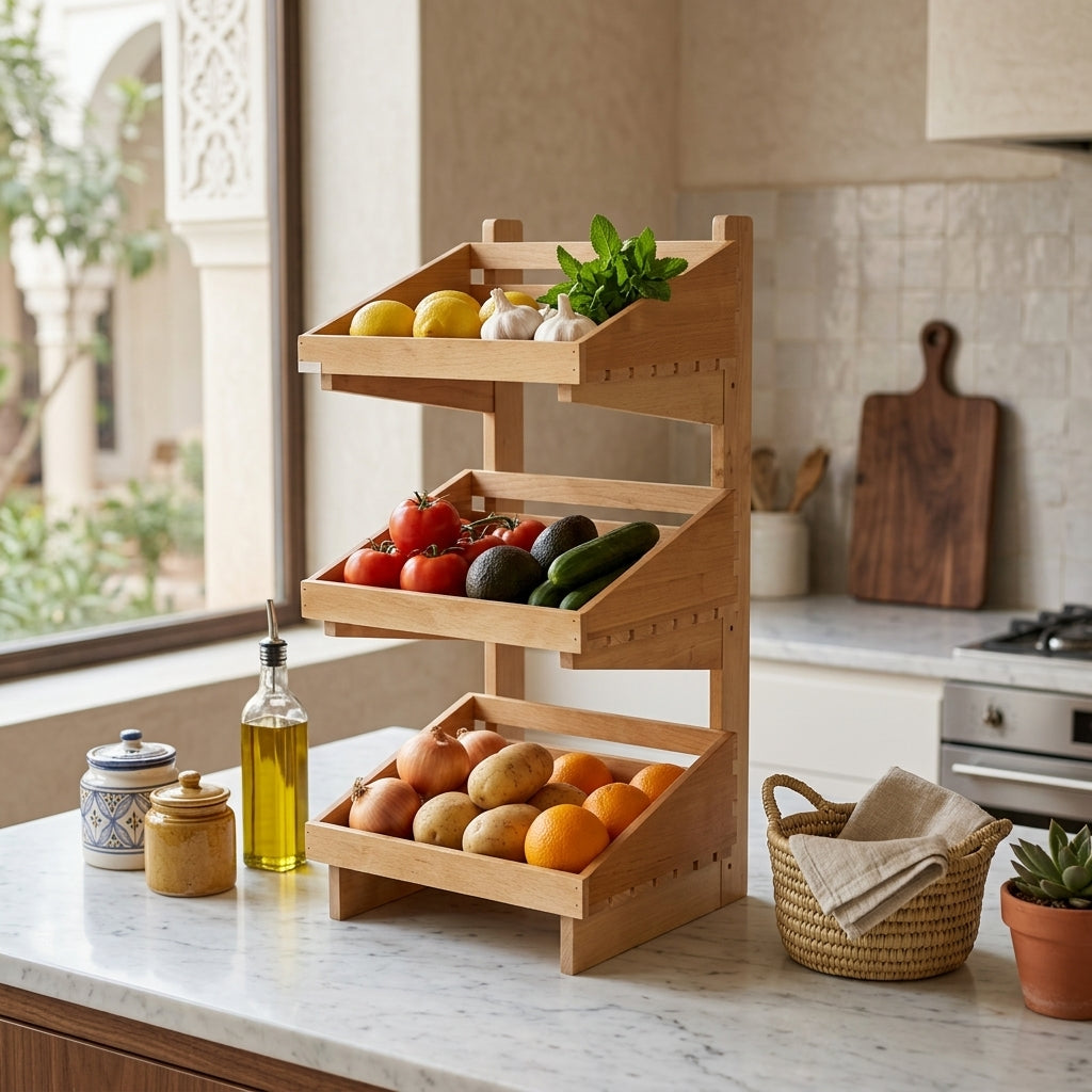 Tier Wooden Storage Rack