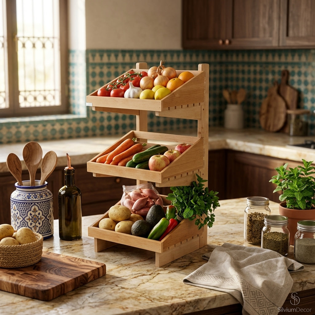 Tier Wooden Storage Rack