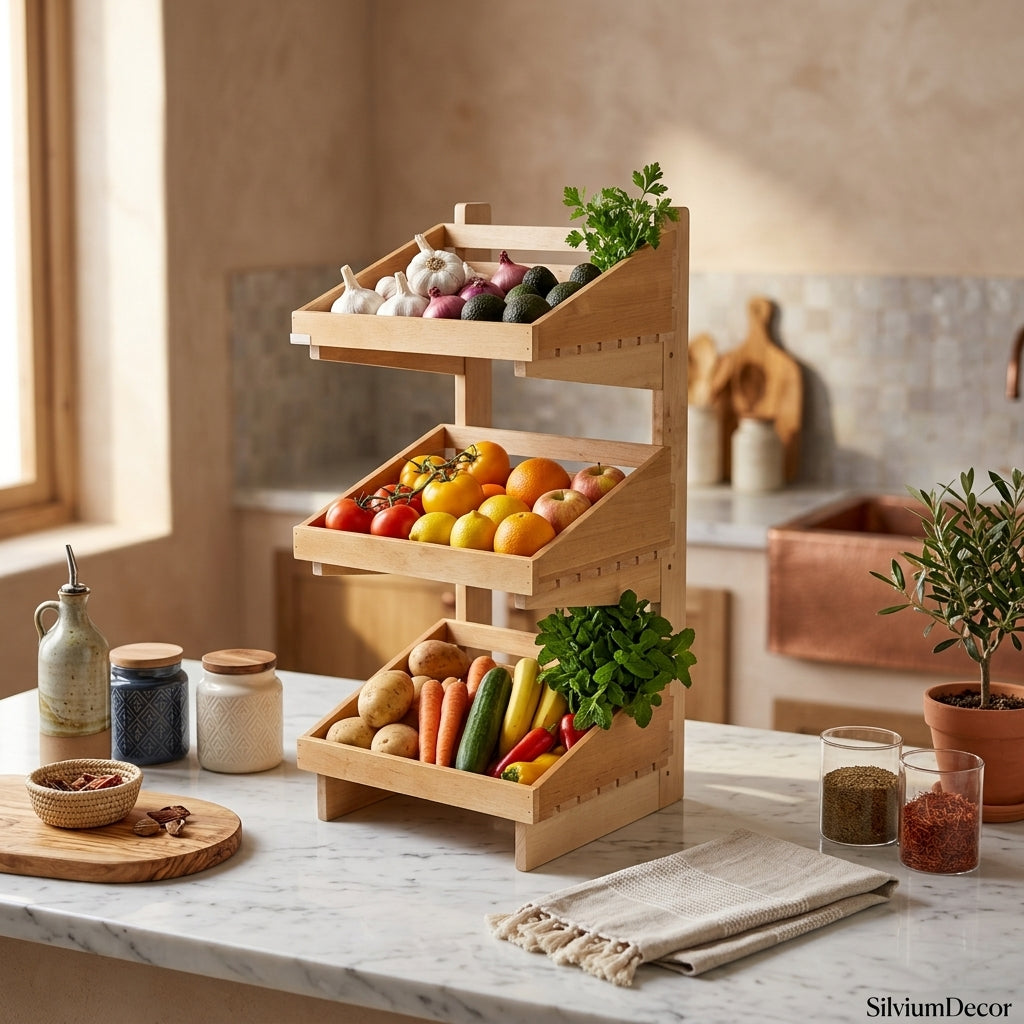 Tier Wooden Storage Rack