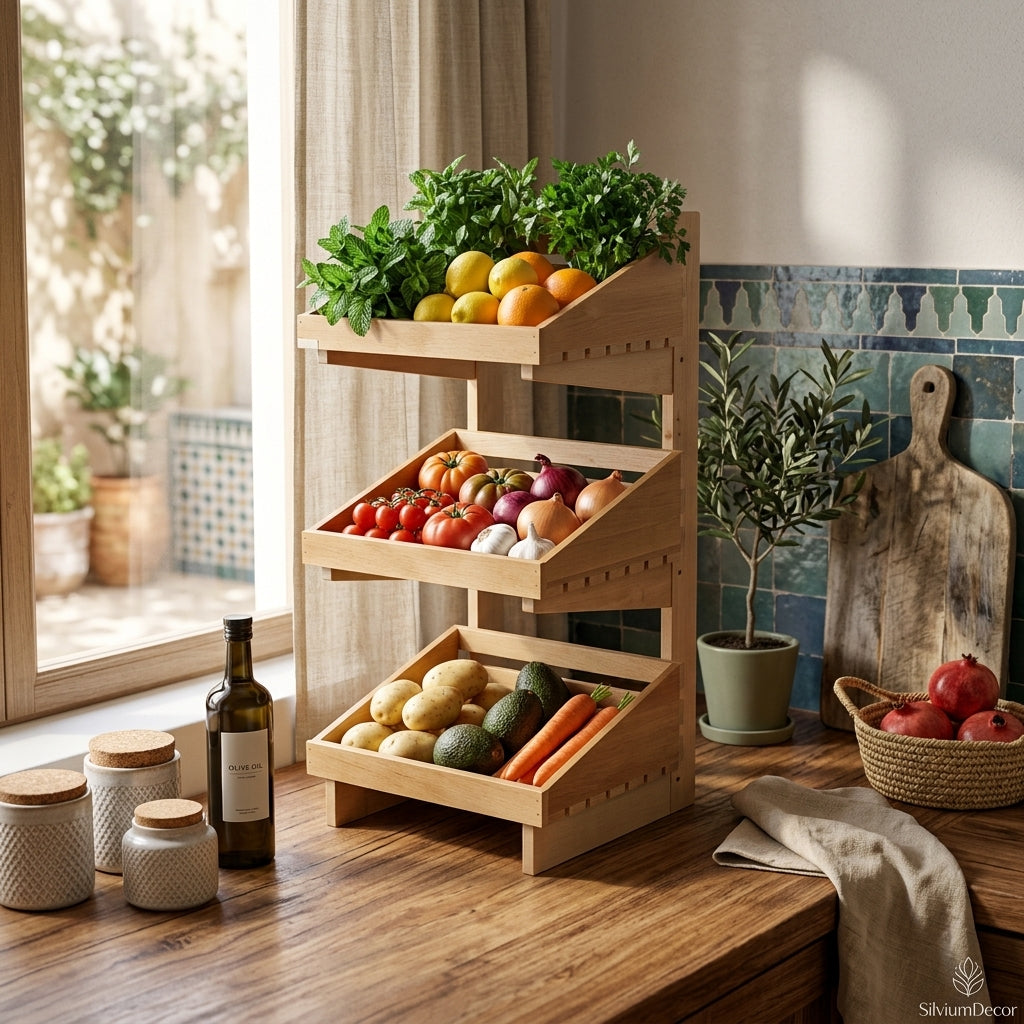 Tier Wooden Storage Rack