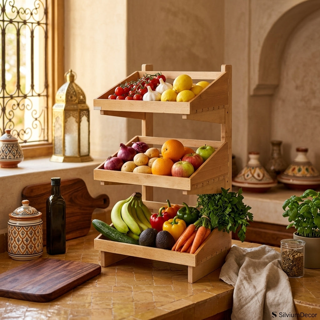 Tier Wooden Storage Rack