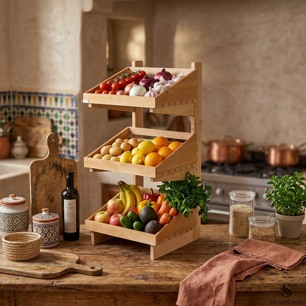 Tier Wooden Storage Rack