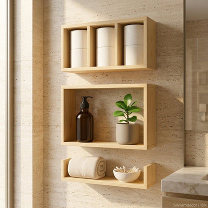 Modern Wooden Wall Shelf Set